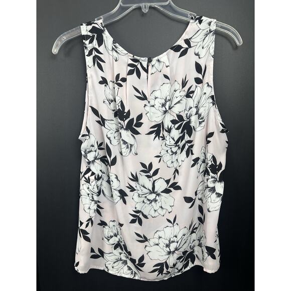 Nine West Women Black Pink White Dressy Tank Top Sleeveless Blouse Large 12/14 - Picture 8 of 12